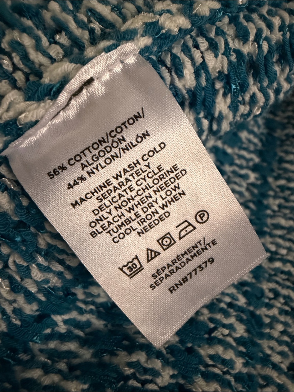 Ann Taylor Blue and White Textured Knit Cardigan Set - Picture 14 of 14
